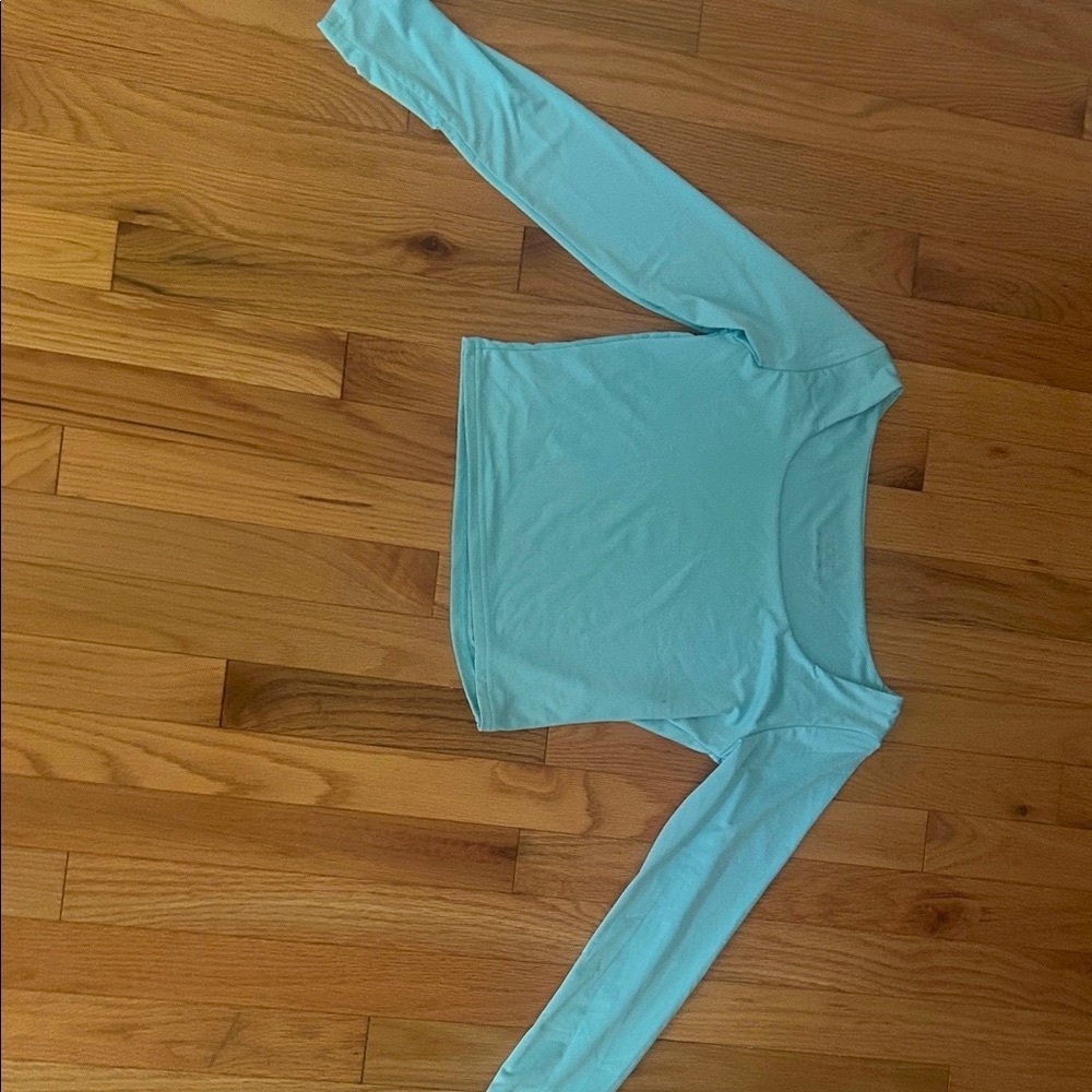 Light Blue Long Sleeve Crop top